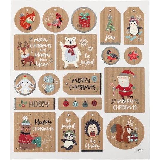 Klistremerker Creativ Company Selvklebende God Jul 15x16,5 cm 29045