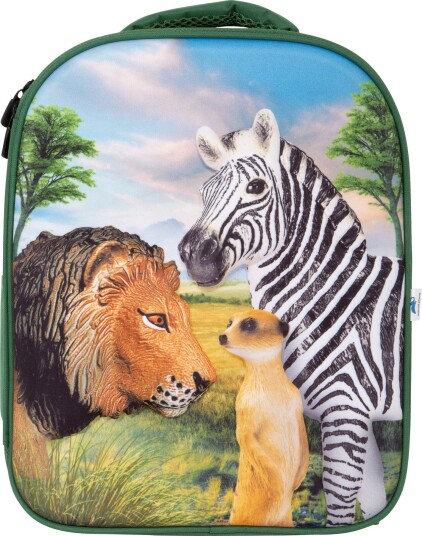 Mojo 3d Ryggsekk Med Dyrefigurer 32x26x12cm Savannedyr