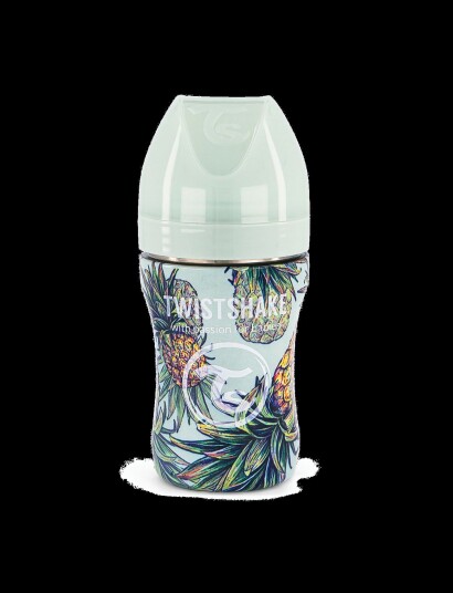 Twistshake Twistshake Anti-Colic Stainless Steel 260Ml Pineapple - Green - ONE SIZE Twistshake Twistshake Anti-Colic Stainless Steel 260Ml Pineapple - Green - ONE SIZE