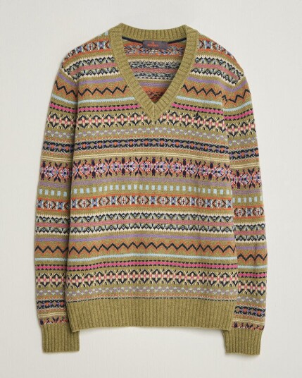 Morris Tavish V Neck Olive