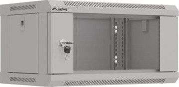 Lanberg Wf03 Series Rack Skap 540 X 350 Flat Pack With Glass Door Veggmonterbar Grå Ral 7035 4U 19"