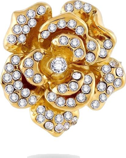 Pan Jewelry Brosje med blomst og stener