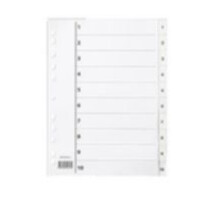 Plastregister A4 1-10 vit, 5 st Plastregister A4 1-10 vit, 5 st