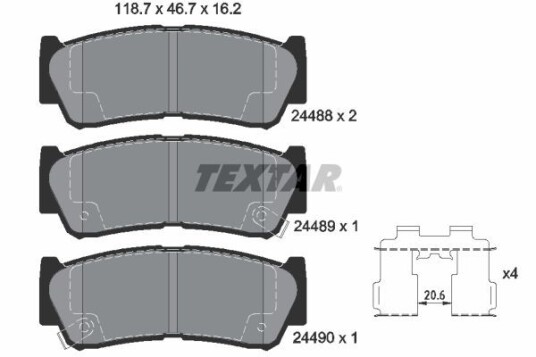 Bremseklosser TEXTAR 2448801 Bremseklosser TEXTAR 2448801