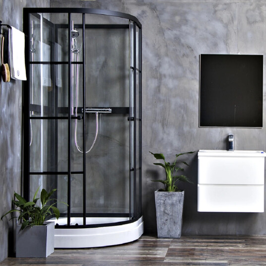 Bathlife Betrakta Dusjkabinett 90x90 cm, Sort Matt/Klart Glass Bathlife Betrakta Dusjkabinett 90x90 cm, Sort Matt/Klart Glass