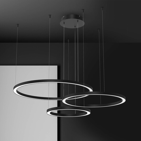 Eko-Light Galaxia LED hengelampe plast svart 3-lys 85 W Eko-Light Galaxia LED hengelampe plast svart 3-lys 85 W