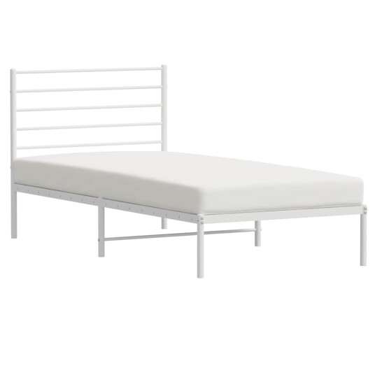 vidaXL Sengeramme i metall med hodegavl hvit 90x200 cm vidaXL Sengeramme i metall med hodegavl hvit 90x200 cm