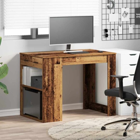Skrivebord med skuff og hylle 102x62x77,5 cm konstruert tre 8721158575722