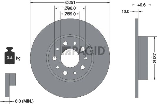 PAGID 55443NC Bremseskive