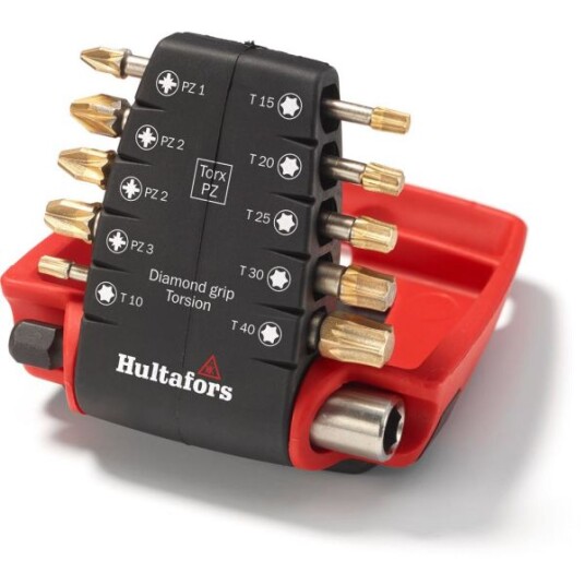 Hultafors TDB Torx/PZ Bitssett 10 stk. med bitsholder Maskintilbehør & forbruk