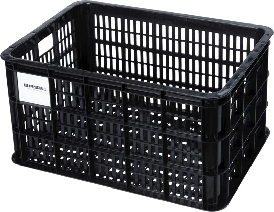 Basil Crate Recycled boks for frontlast eller bagasjebrett svart 50L åpen Basil Crate Recycled boks for frontlast eller bagasjebrett svart 50L åpen