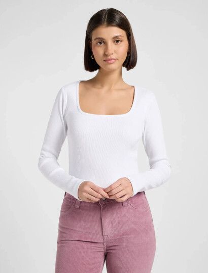 Lee Jeans Ls Square Neck - White - L Lee Jeans Ls Square Neck - White - L