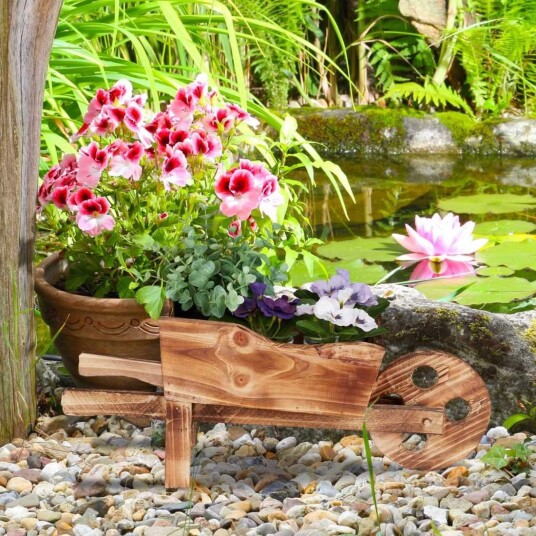 Trillebår av tre for planter Trillebår av tre for planter