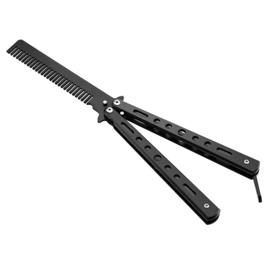 Hårkam Butterflykniv Svart Hårkam Butterflykniv Svart
