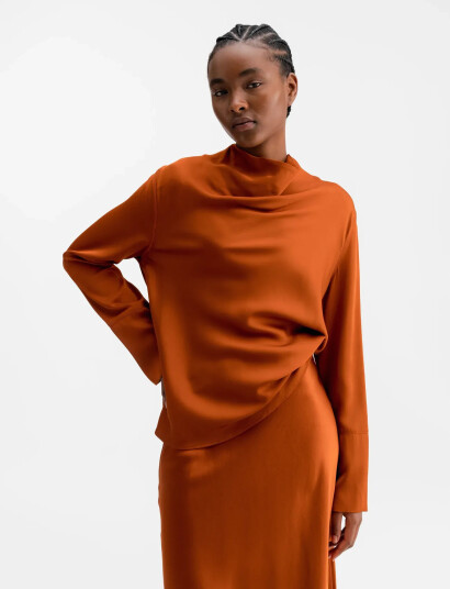 Ahlvar Gallery Ayumi Silk Blouse - Orange - L