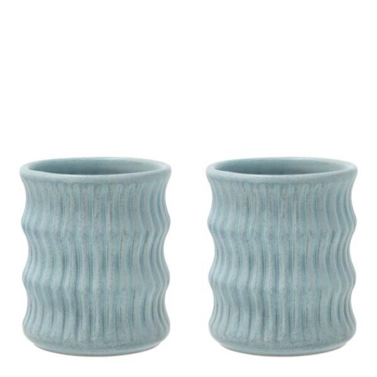 Villa Collection Styles krus m/ riflet mønster 30 cl 2 stk blå