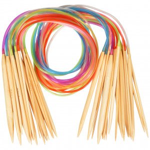 Infinity Hearts Rundpinnesett Bambus Natur/Print 80cm 2-10mm 18 stør Infinity Hearts Rundpinnesett Bambus Natur/Print 80cm 2-10mm 18 stør