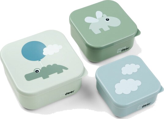 Done By Deer Snack Box 3-Pack Happy Clouds, Grønn