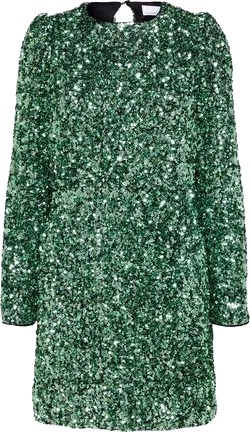 Selected Femme Colyn Ls Short Sequins Dress - Loden Frost 34