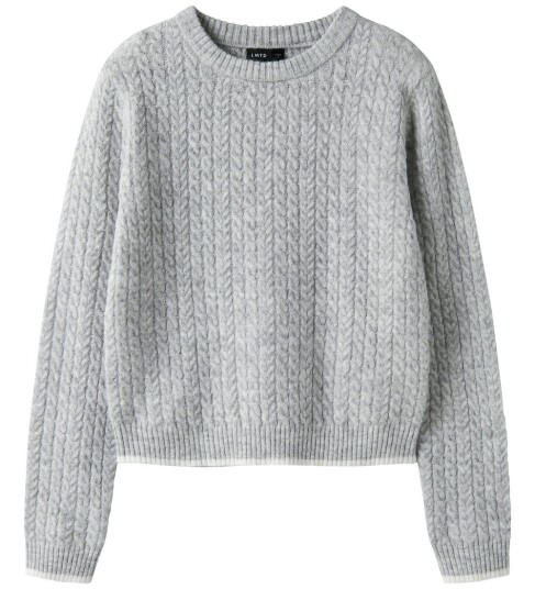 LMTD Nlfkaves Ls Short S Knit Grey 134 140