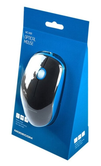 Modecom Mc-M111 - Mus - Optisk - 3 Knapper - Kablet - Usb - Svart, Blå
