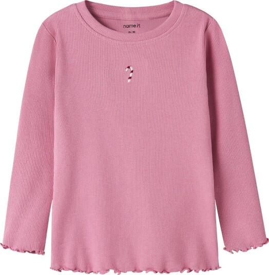 Name It Genser - Rib - NmfVivemmas - Wild Rose/Candy Cane - Name It - 1½ år (86) - Genser - Rosa