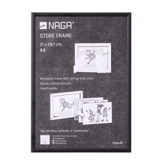 Naga Store Frame Black Mat Alu 21X29 7 Cm A4