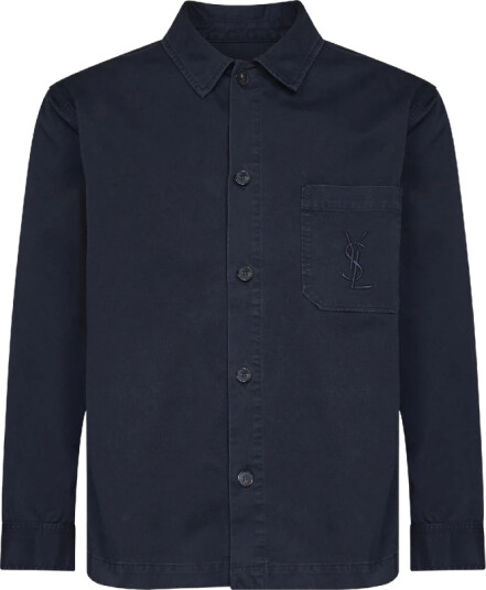 Saint Laurent Herre Skjorter Blå M,