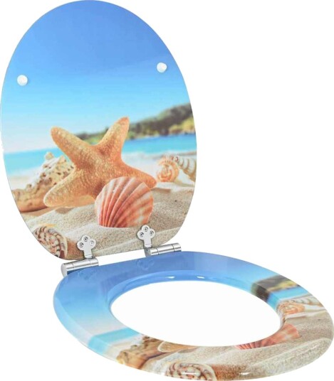  Myk lukking toalettsete Hav musling 44 x 38 cm MDF plater