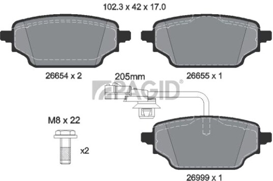 PAGID T4599N Bremseklosser