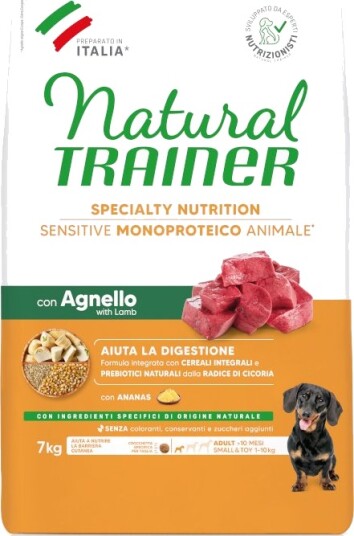 Natural Trainer Tørrfôr Adult Sensitive No Gluten Small Med Lammekjøtt 7 kg