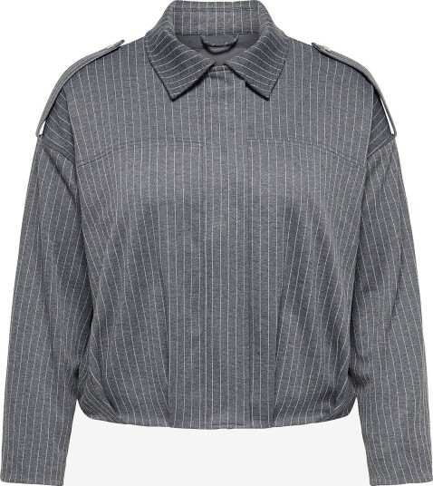 Only Carmakoma Jakke Carmel L/S Stripe Jacket Tlr Grå