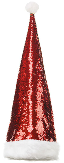 PartyDeco Nisselue med Paljetter Rød/Gull - One size PartyDeco Nisselue med Paljetter Rød/Gull - One size