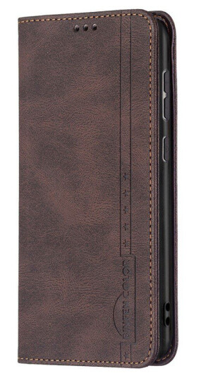 INCOVER Samsung Galaxy A73 (5G) BINFEN Flip Deksel i Mykt Skinn med Lommebok - Integrert Magnet - Brun