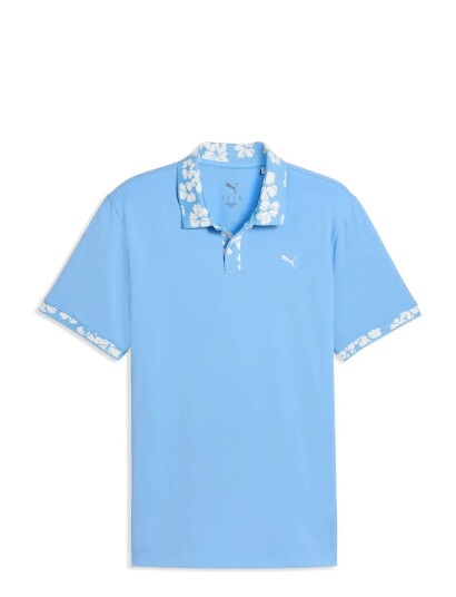 PUMA Golf Modalon Floral Rib Polo Lc Blue S