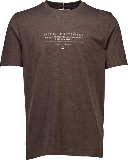 Bison O Neck Print Tee BROWN MEL M Bison O Neck Print Tee BROWN MEL M