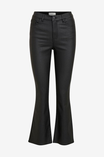 Object Bukse objBelle MW 7/8 Coated Flared Pant Svart Object Bukse objBelle MW 7/8 Coated Flared Pant Svart