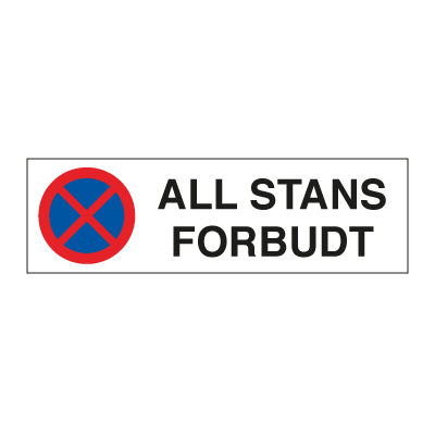 Jo Safety Parkeringsskilt All Stans Forbudt med tekst og symbol 6309220