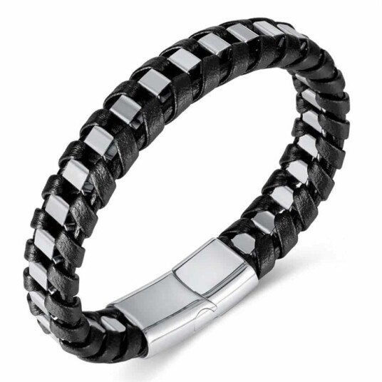 Nizal armbånd med stål og fiberskinn Nizal armbånd med stål og fiberskinn