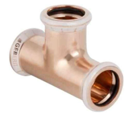 Geberit Mapress Kobber T-rør med 3 Muffer Pressfitting 54mm