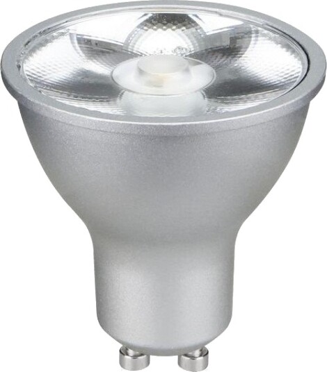 Spl GU10 6W LED pære 500lm 17° dimbar sølv 2700K Dimbar : Dimbar Kulør : Varm Spl GU10 6W LED pære 500lm 17° dimbar sølv 2700K Dimbar : Dimbar Kulør : Varm