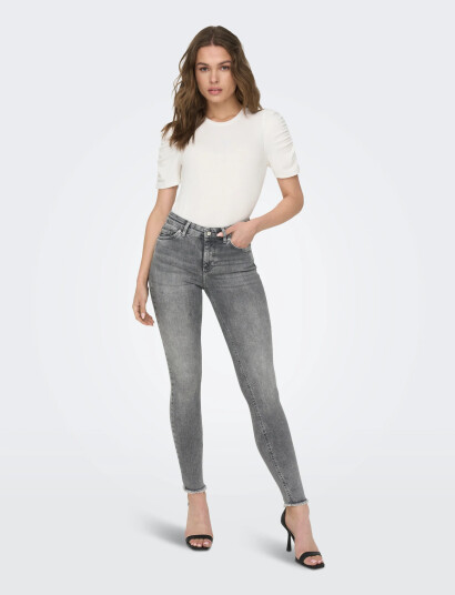ONLY Onlblush Mid Sk Ank Rw Rea0918 Noos - Grey - L x 32 ONLY Onlblush Mid Sk Ank Rw Rea0918 Noos - Grey - L x 32