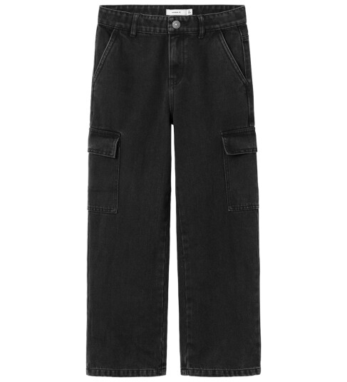 name it Nkfrose Hw Wide Cargo Jeans 6190-Bs Noos Black 164