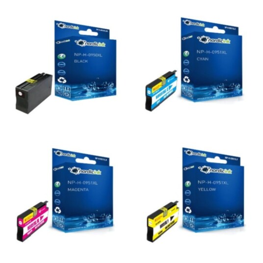 Nordicink Paket: svart, cyan, magenta, gul NP-H-0950XLMP