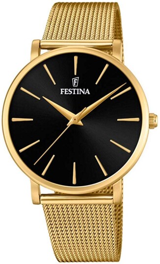 Festina Dameklokke F20476 2 Sort/Gulltonet stål Ø38 mm Festina Dameklokke F20476 2 Sort/Gulltonet stål Ø38 mm
