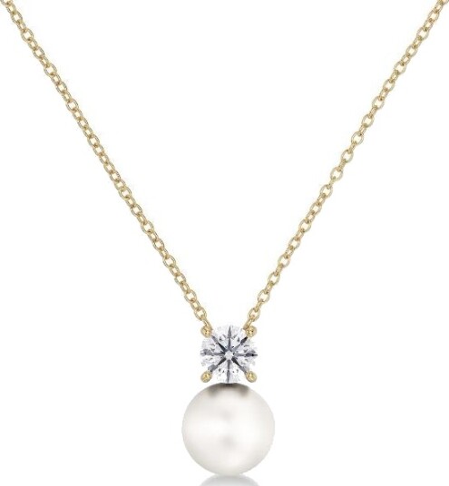 Pan Jewelry Luna smykke i forgylt stål med perle