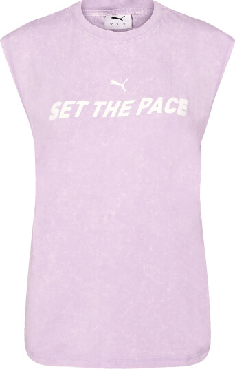 PUMA Run Culture Collective Relaxed Washed Sleeveless Graphic Tee Purple XL