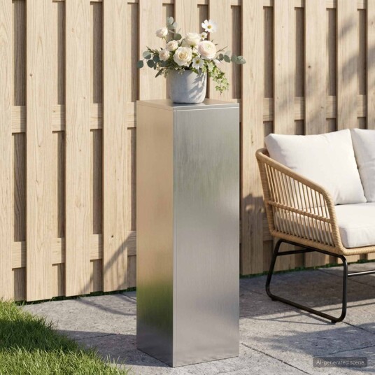 vidaXL Planteholder Sølv 30 x 30 x 100 cm Stål
