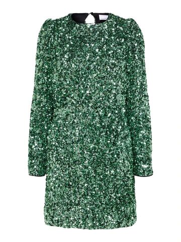 Selected Femme Colyn Ls Short Sequins Dress - Loden Frost 38