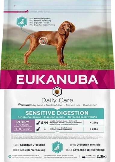 Eukanuba Tørrfôr til valp Daily Care med sensitiv fordøyelse 2,3 kg